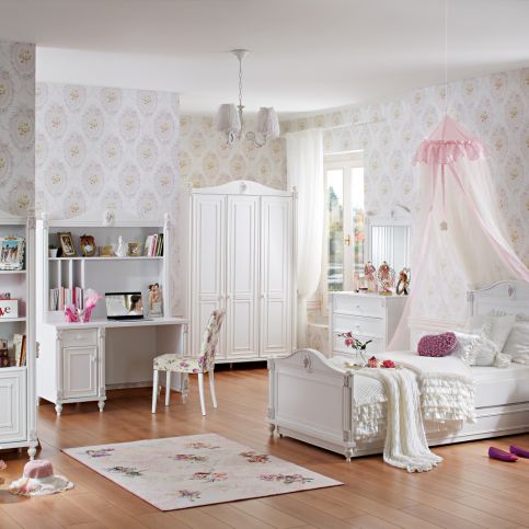 Dětský pokoj pro holku v rustikálním designu Rose - Dětská postel: 109x116x209 cm - Nábytek aldo - NE