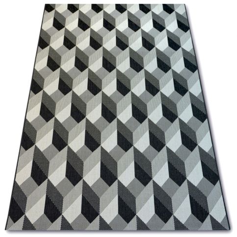  Kusový koberec Flat Cube černý 200x290 - Z-ciziny.cz