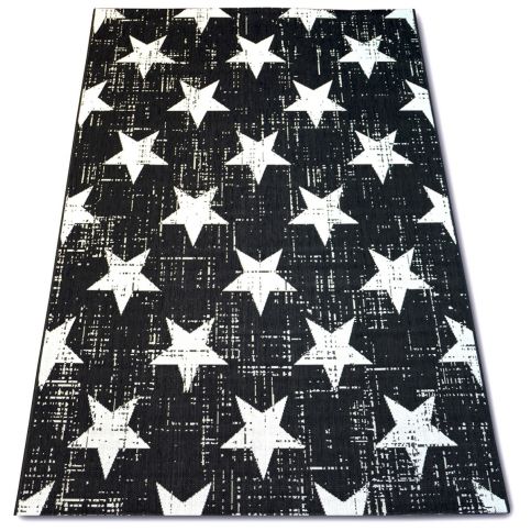  Kusový koberec Flat Star černý 200x290 - Z-ciziny.cz