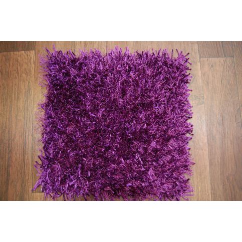  Kusový koberec Shaggy Al mano 40x40cm tmavě fialový 40x40 - Z-ciziny.cz