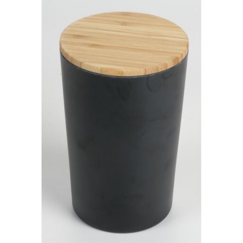 Černá dóza s bambusovým víkem JOCCA Bamboo, výška 18,7 cm - Bonami.cz