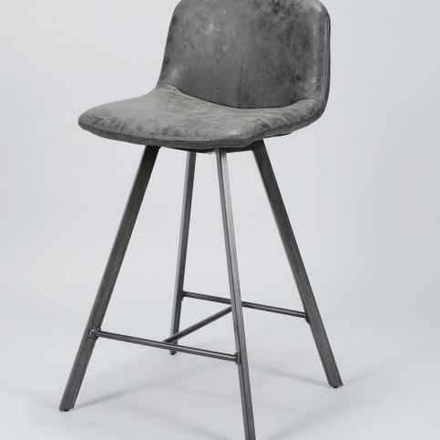 Barová židle hladká, dvojitě prošívaná černá - Nábytek aldo - NE