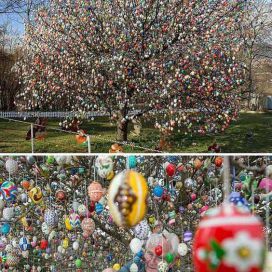 Tisíce velikonočních vajíček na stromě