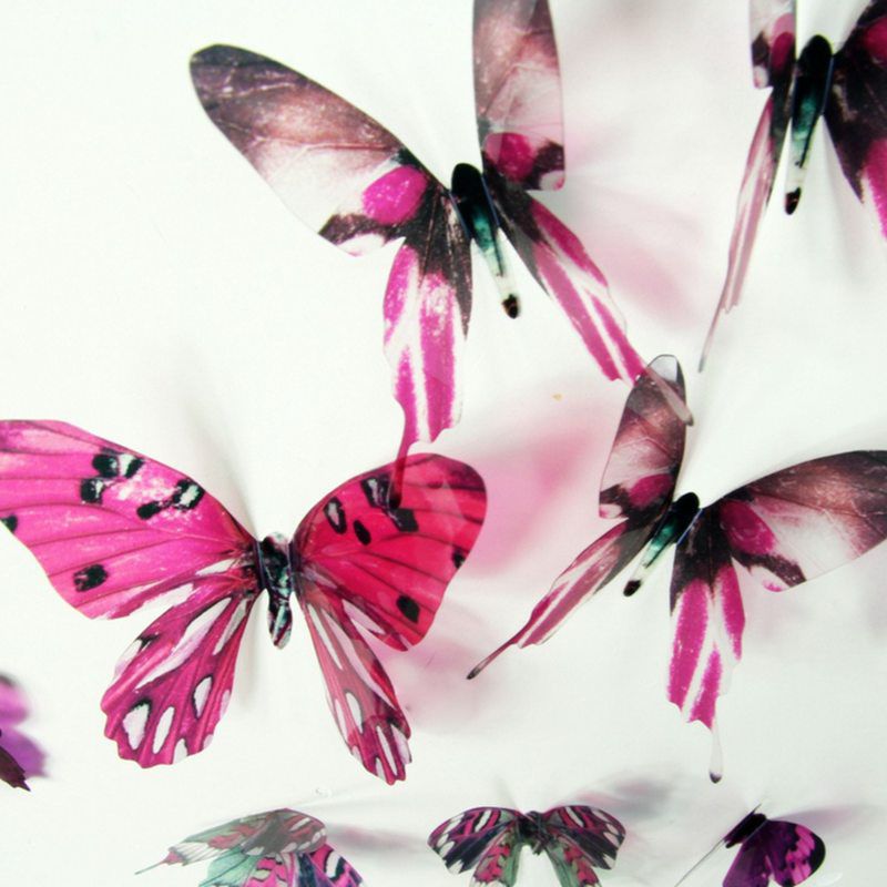 Sada 18 růžových adhezivních 3D samolepek Ambiance Butterflies - Favi.cz