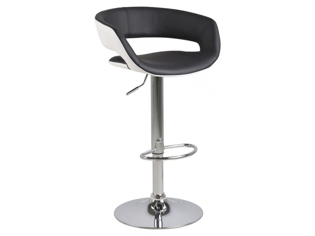 Černobílá koženková barová židle Phaze 59-80 cm - Designovynabytek.cz
