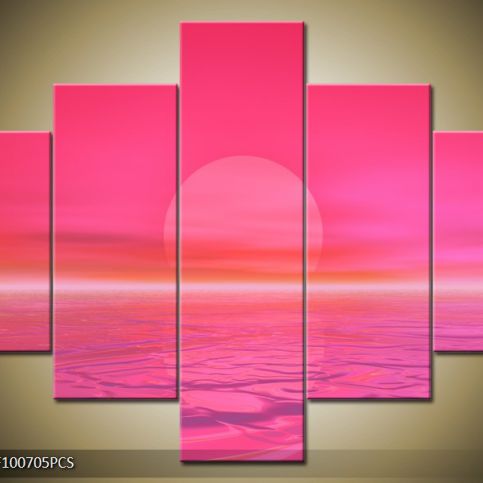 Vícedílný obraz Růžové slunce 100x70 cm - LEDobrazy.cz