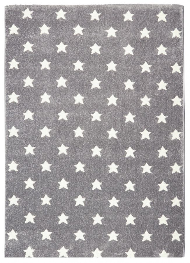 Forclaire Dětský koberec LITTLE STARS stříbrná-šedá/bílá 80x150 cm - ATAN Nábytek