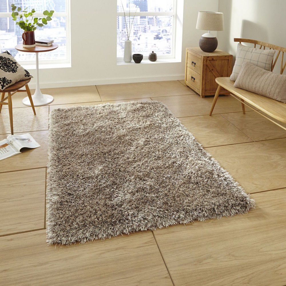 Hnědý ručně tuftovaný koberec Think Rugs Monte Carlo Mink, 60 x 115 cm - Bonami.cz