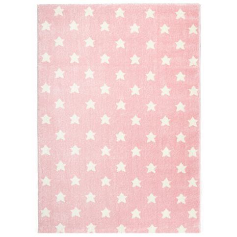 Forclaire Dětský koberec LITTLE STARS růžová/bílá 80x150 cm - ATAN Nábytek