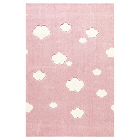 Forclaire Dětský koberec Mráčky růžovo-bílý 120x180 cm - ATAN Nábytek