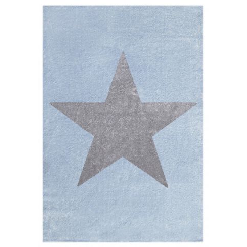 Forclaire Dětský koberec STAR modrá/stříbrná-šedá 80x150 cm - ATAN Nábytek