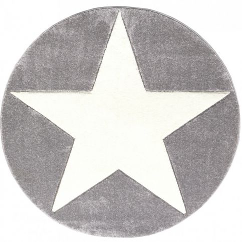 Forclaire Dětský koberec STAR stříbrná-šedá/bílá 133 cm - ATAN Nábytek