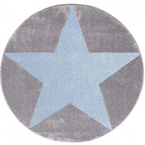 Forclaire Dětský koberec STAR stříbrno-šedá/modrá 133 cm - ATAN Nábytek