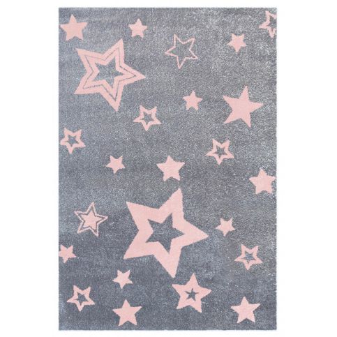 Forclaire Dětský koberec STARLIGHT stříbrná-šedá/růžová 100x160 cm - ATAN Nábytek
