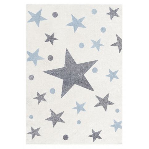 Forclaire Dětský koberec STARS krémová/modrá 80x150 cm - ATAN Nábytek