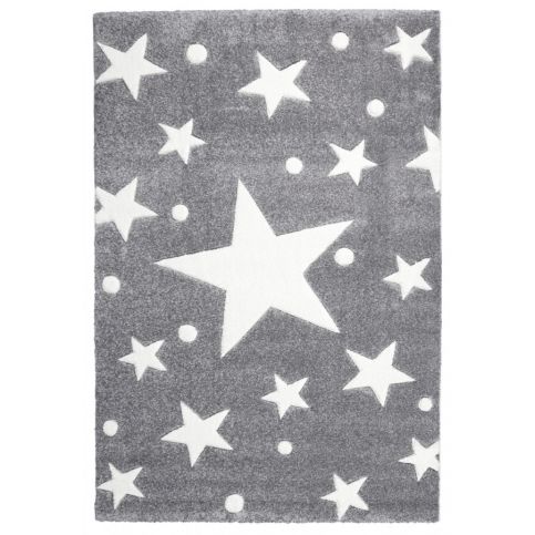 Forclaire Dětský koberec STARS stříbrno-šedá/bílá 80x150 cm - ATAN Nábytek