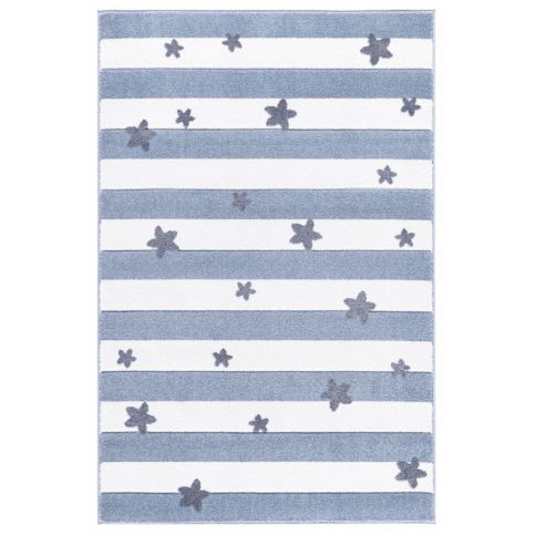 Forclaire Dětský koberec STARS STRIPES modrobílý 120-180 cm - ATAN Nábytek