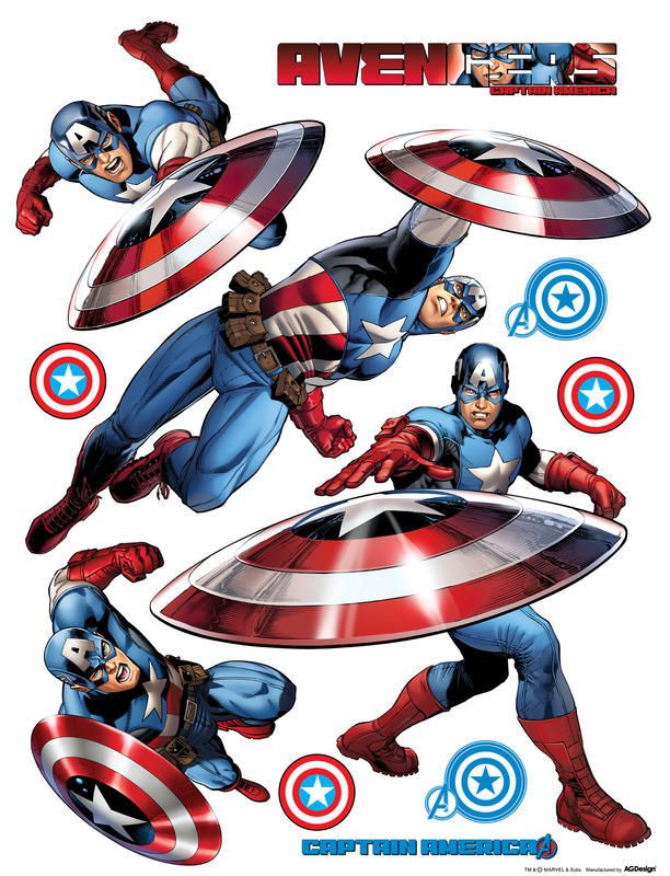 AG Design Avengers Captain America - samolepka na zeď 65x85 cm - GLIX DECO s.r.o.