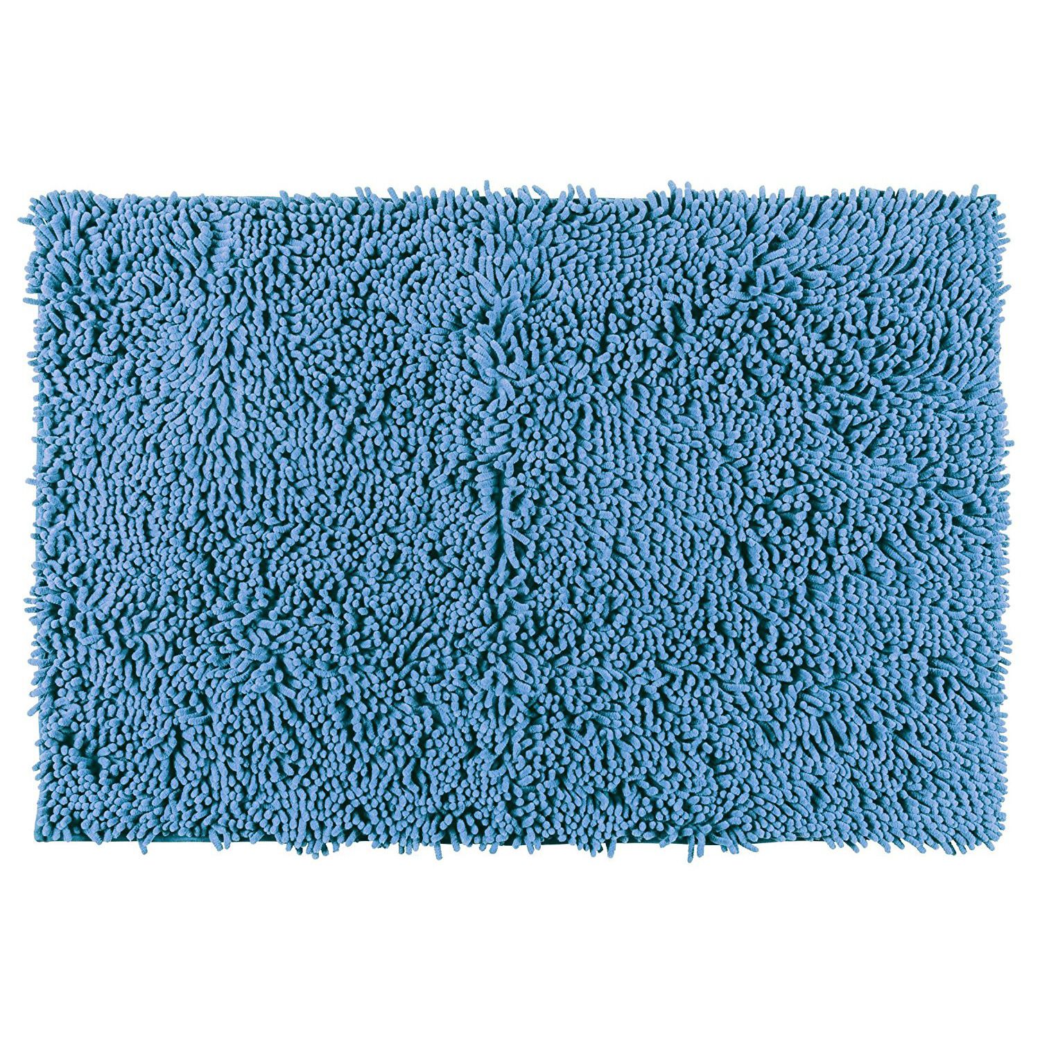 Modrá koupelnová předložka Wenko Chenille, 80 x 50 cm - Bonami.cz
