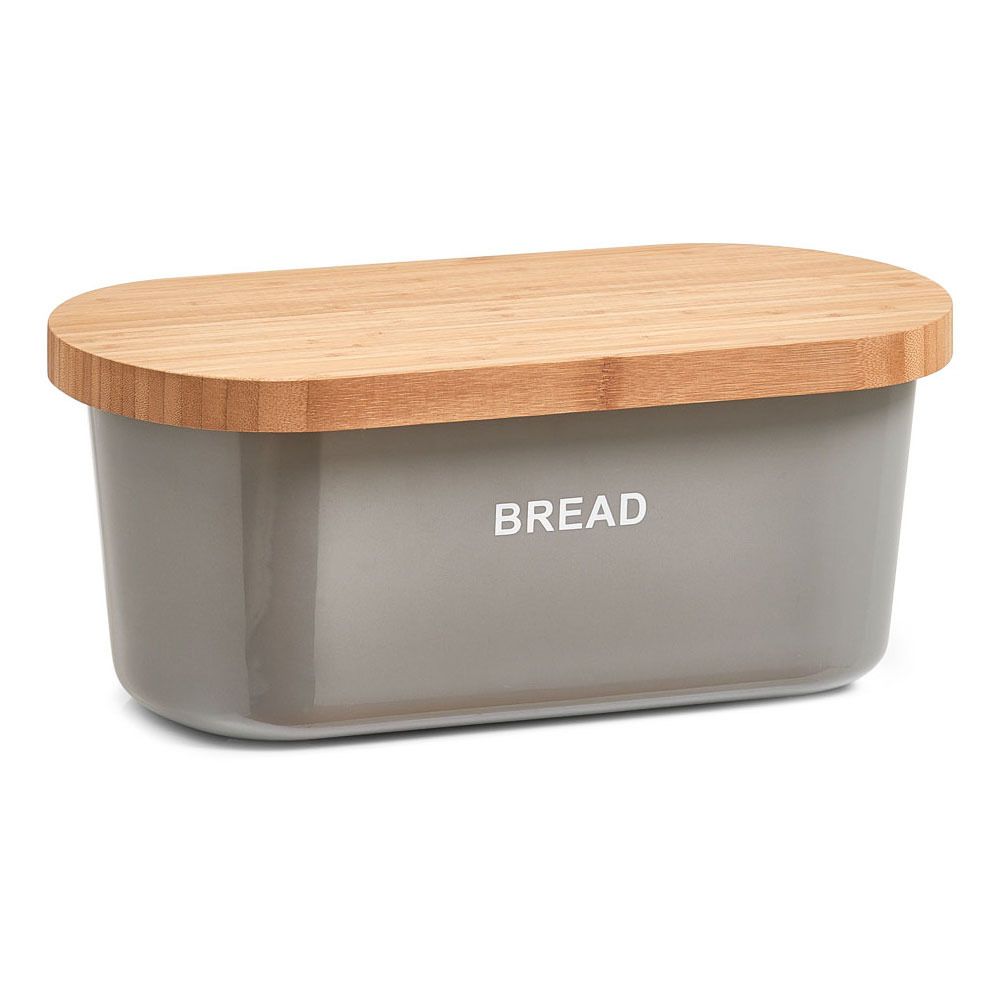Kontejner na chleba, BREAD  bambusové prkénko - šedá barva, 2v1, ZELLER - EMAKO.CZ s.r.o.