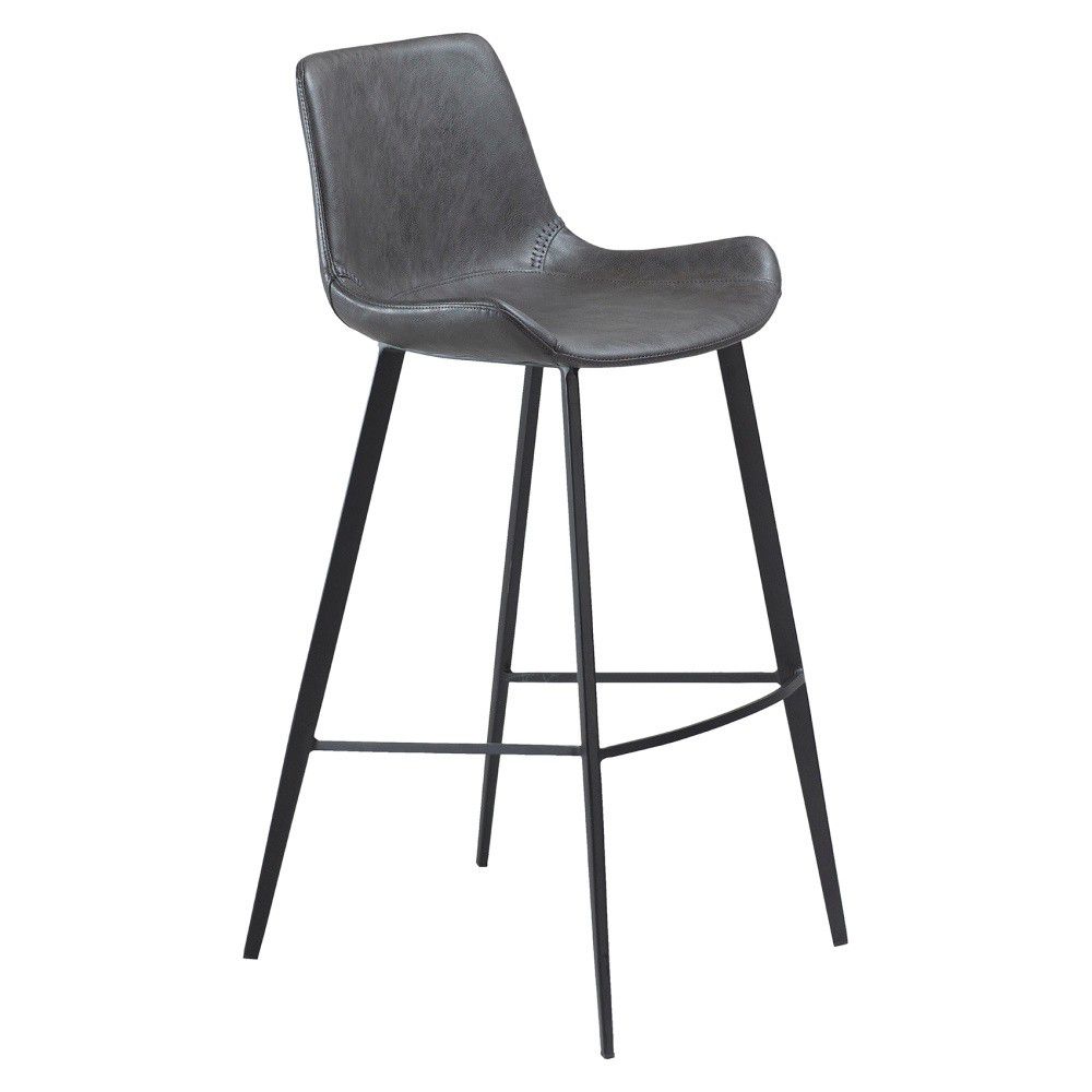 Šedá barová židle z eko kůže DAN–FORM Denmark Hype, výška 103 cm - Bonami.cz