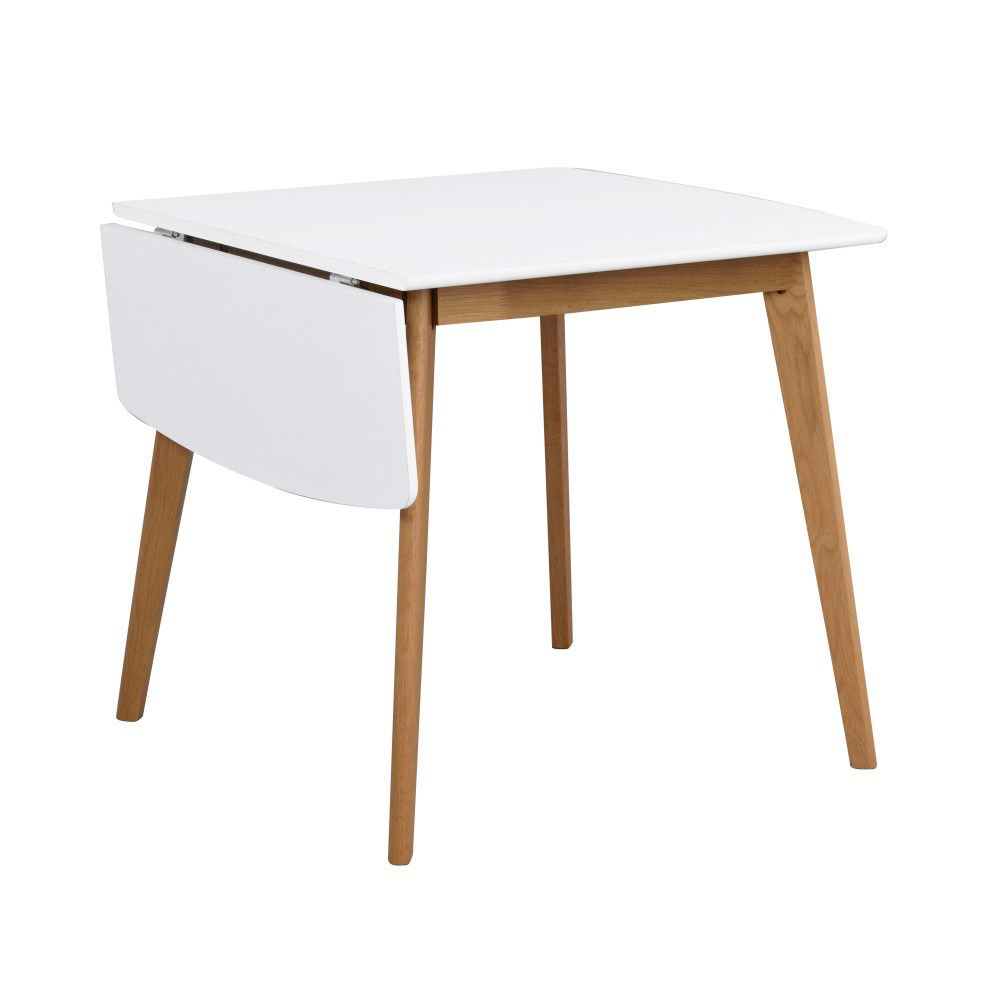 Jídelní stůl s konstrukcí z dubového dřeva se sklápěcí deskou Rowico Olivia, délka 80 + 30 cm - Bonami.cz