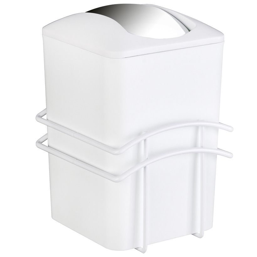 Koupelnový odpadkový koš CLASSIC PLUS, Swing Bin, 14x22x18 cm, kov, WENKO - EMAKO.CZ s.r.o.