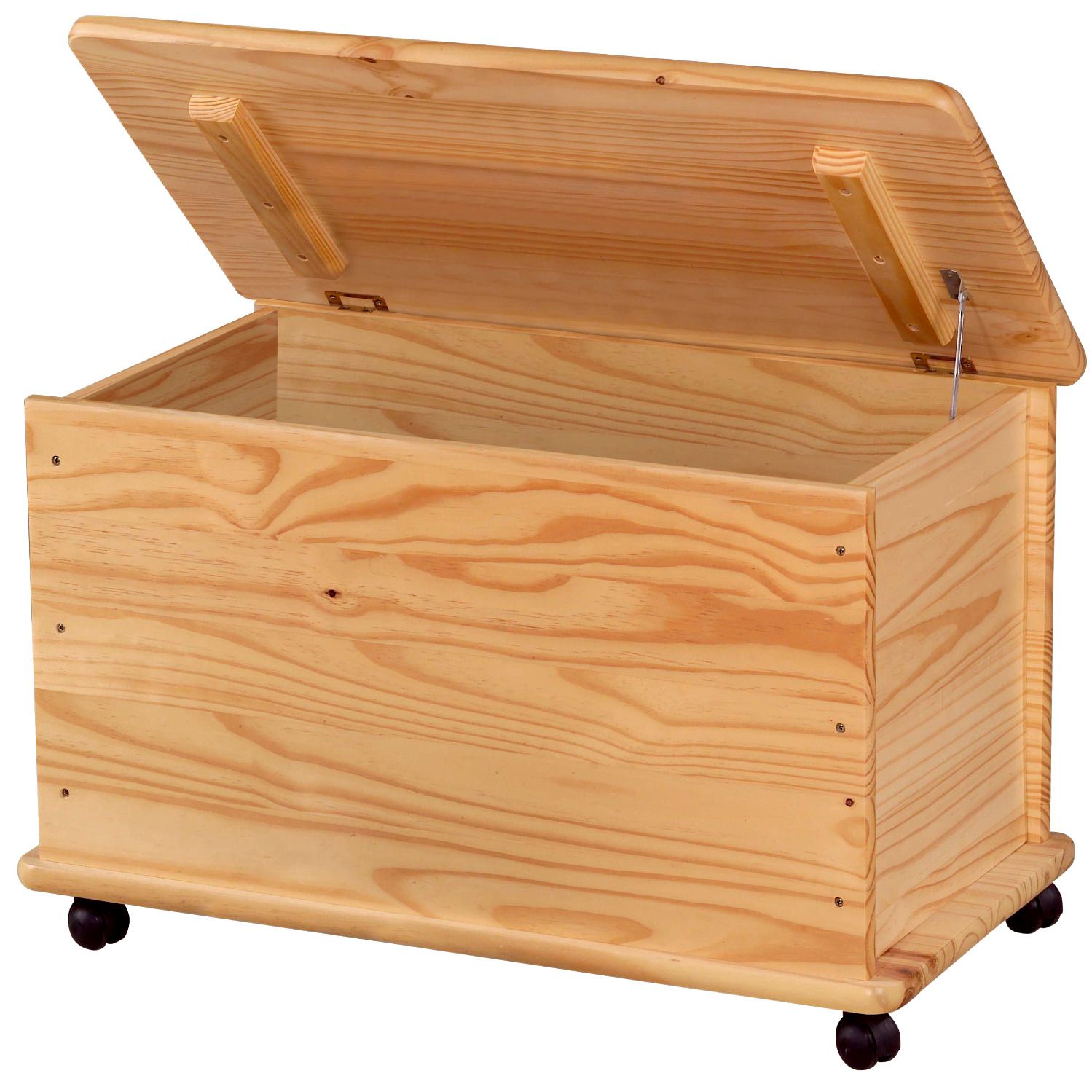 Dřevěný úložný box na kolečkách, s víkem, 130 l, ZELLER - EDAXO.CZ s.r.o.