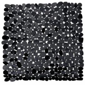 Antracitově šedá protiskluzová koupelnová podložka Wenko Drop, 54 x 54 cm