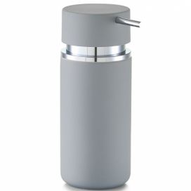 Dávkovač tekutého mýdla do koupelny RUBBER, šedá barva, 450 ml, 16,5x6,2 cm, ZELLER
