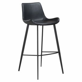 Černá barová židle z imitace kůže DAN–FORM Denmark Hype, výška 103 cm
