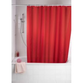 Červený sprchový závěs Wenko Puro, 180 x 200 cm