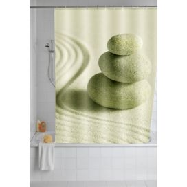 Šedý sprchový závěs Wenko Sand, 180 x 200 cm