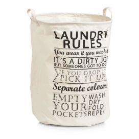 Koš na prádlo Laundry Rules, 38x48 cm, 54 l, ZELLER
