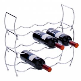 Zeller Kovový stojan na víno - 3 kusy v sadě, chrom 42x14x14