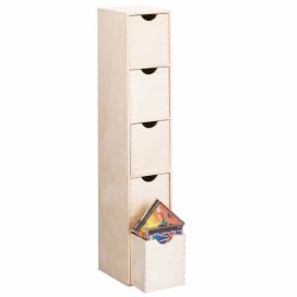 Skříňka na drobnosti, s 5 zásuvkami, dřevěný, 86x21x18 cm, ZELLER