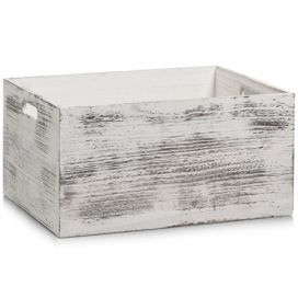Úložný dřevěný box v bílé barvě, 40 x 30 x 20 cm, ZELLER