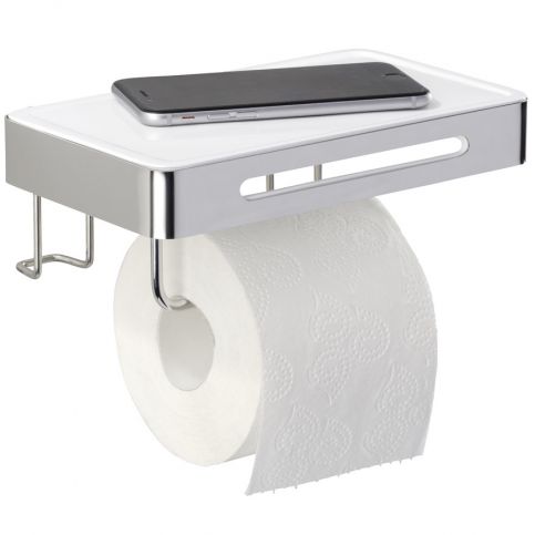 Držák na toaletní papír PREMIUM PLUS s poličkou - 2 v 1, WENKO - EMAKO.CZ s.r.o.