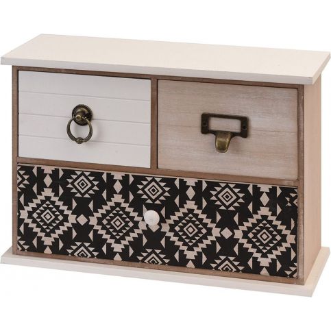 Home Styling Collection Dřevěná skříňka se zásuvkami na drobnosti, 3 přihrádky - EMAKO.CZ s.r.o.