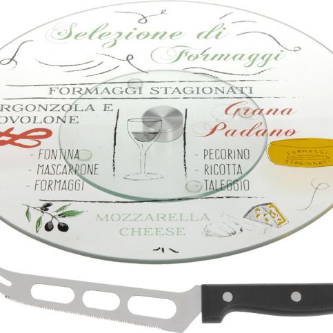 EH Excellent Houseware Otočný podnos pro servírování sýrů + nůž - EMAKO.CZ s.r.o.