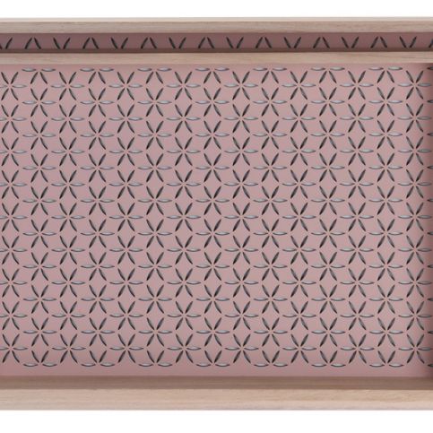 Home Styling Collection Dřevěný podnos snídaňový  - 2ks, barva růžová - EMAKO.CZ s.r.o.