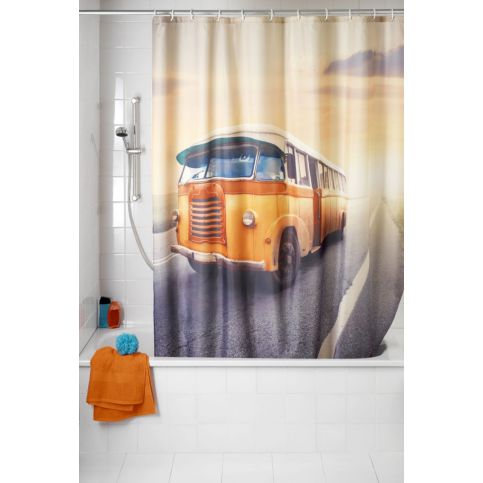 Sprchový závěs, textilní, Vintage Bus, 180x200 cm, WENKO - EMAKO.CZ s.r.o.