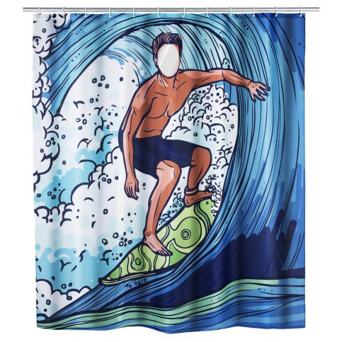 Sprchový závěs Surfing Boy, textilní, 180x200 cm, WENKO - EMAKO.CZ s.r.o.