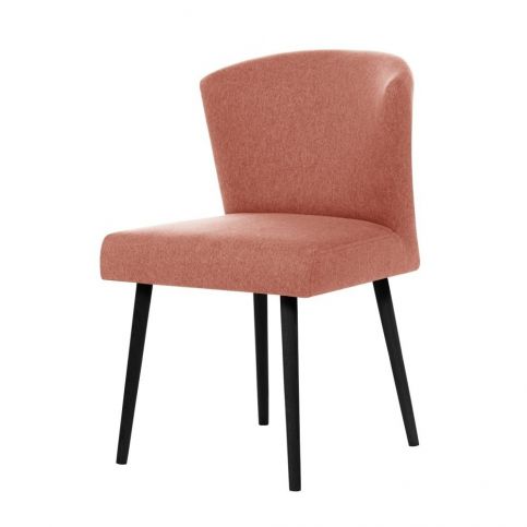 Broskvově oranžová jídelní židle s černými nohami My Pop Design Richter - Bonami.cz
