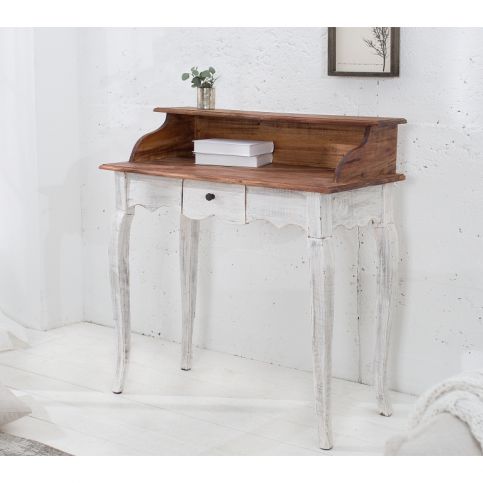 INV Psací stůl-sekretář Felicita 80cm bílá mahagon - Design4life
