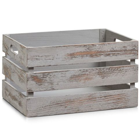 Ukládací box VINTAGE, dřevěný, barva šedá, 35x25x20 cm, ZELLER - EMAKO.CZ s.r.o.