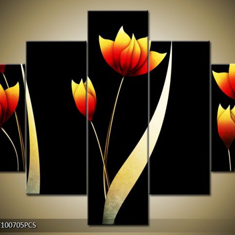 Vícedílný obraz Tapeta tulipánů 100x70 cm - LEDobrazy.cz