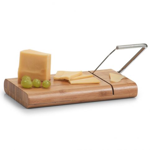 Deska s gilotinovým nožem na krájení sýra, - bambus, nerezová ocel, ZELLER - EMAKO.CZ s.r.o.