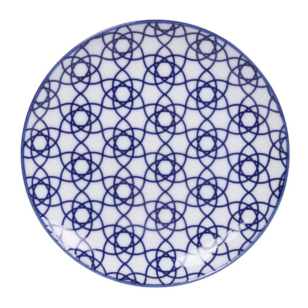 Modrý porcelánový talíř Tokyo Design Studio Stripe, ø 16 cm - Bonami.cz