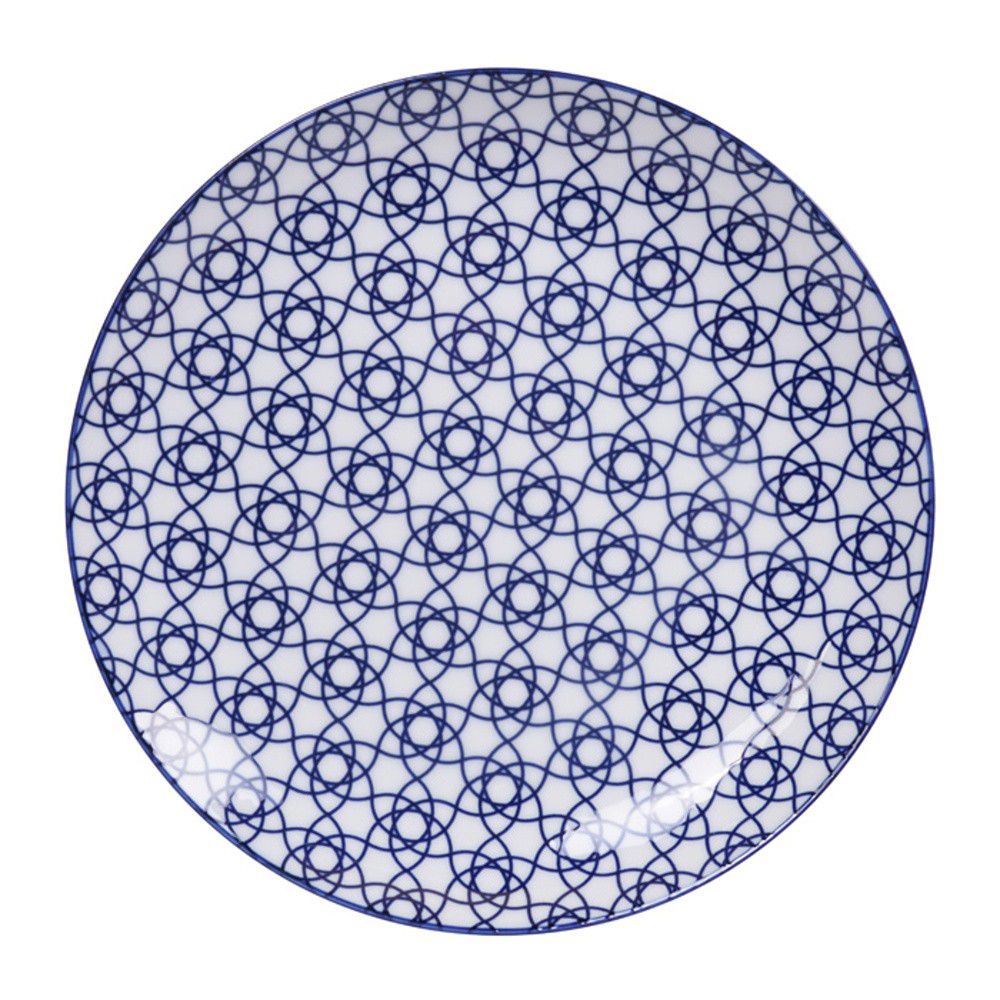 Modrý porcelánový talíř Tokyo Design Studio Stripe, ø 25,7 cm - Bonami.cz